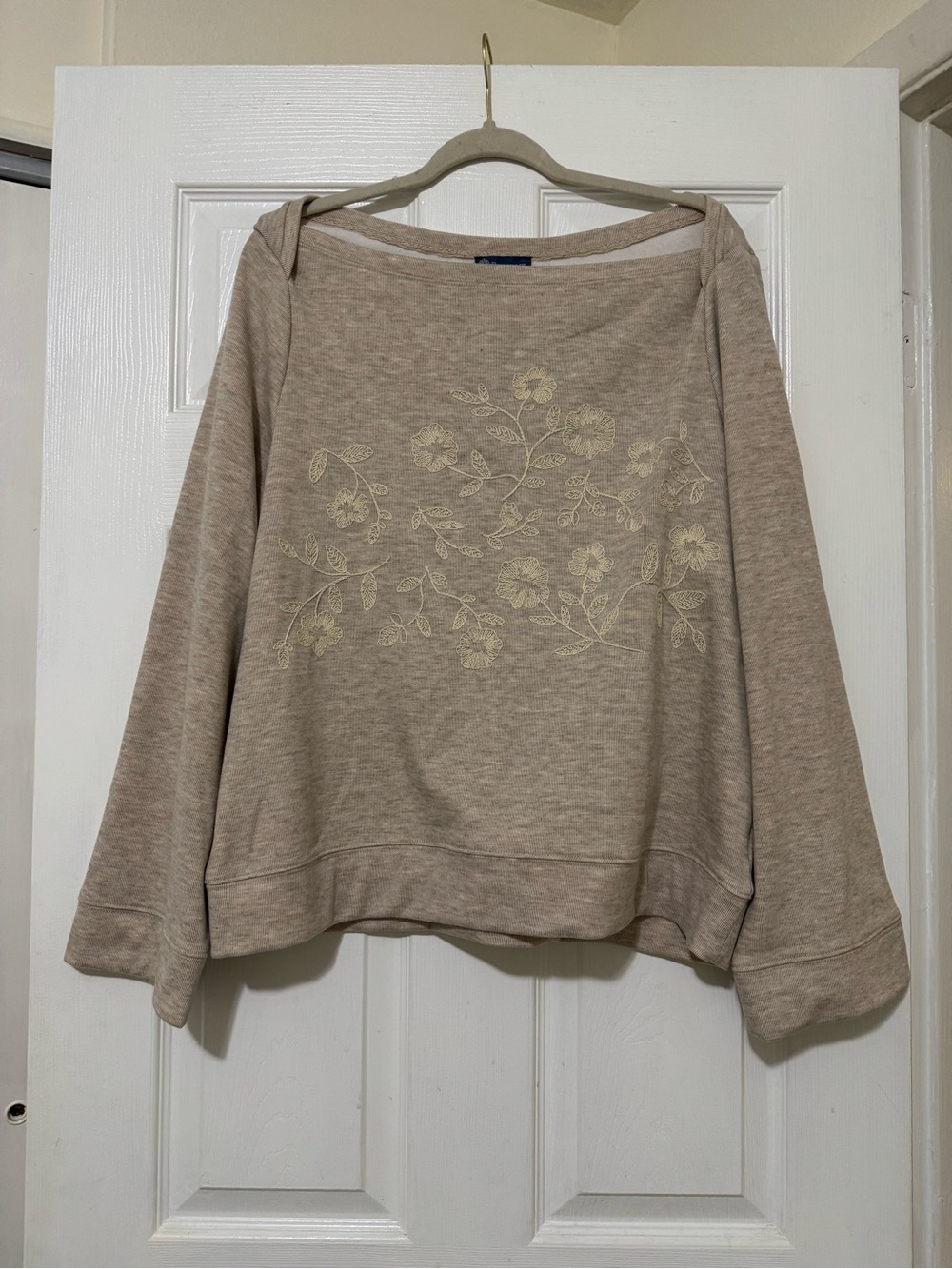 NWT Democracy Boat Neck Long Sleeve Top